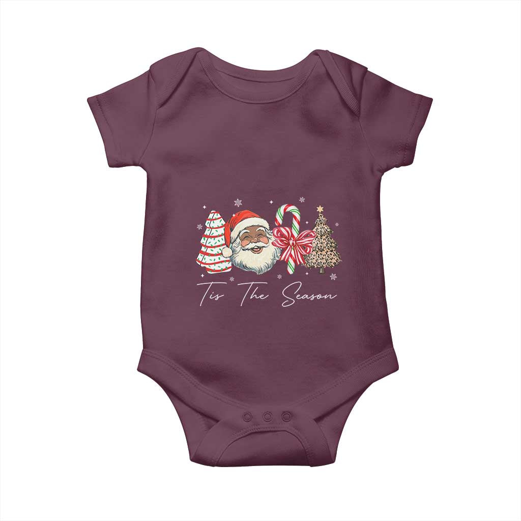Funny Black Christmas Baby Onesie Tis The Season African American Santa - Wonder Print Shop