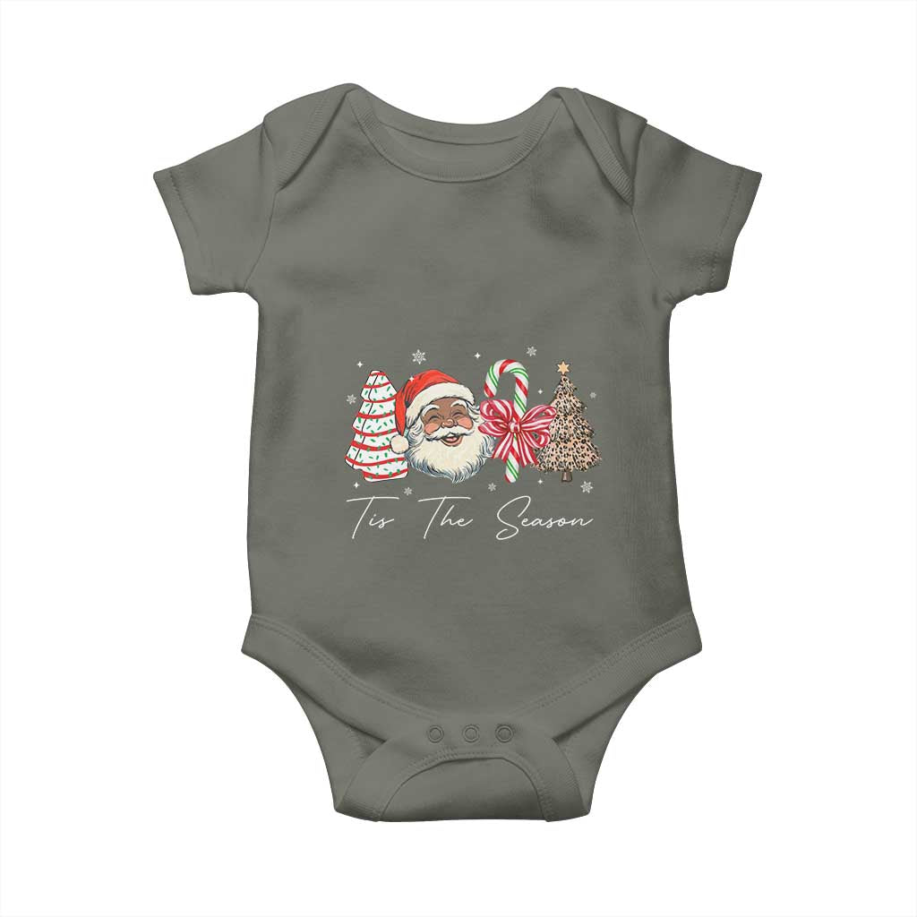 Funny Black Christmas Baby Onesie Tis The Season African American Santa - Wonder Print Shop