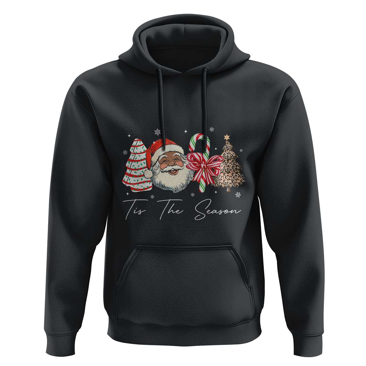 Funny Black Christmas Hoodie Tis The Season African American Santa - Wonder Print Shop