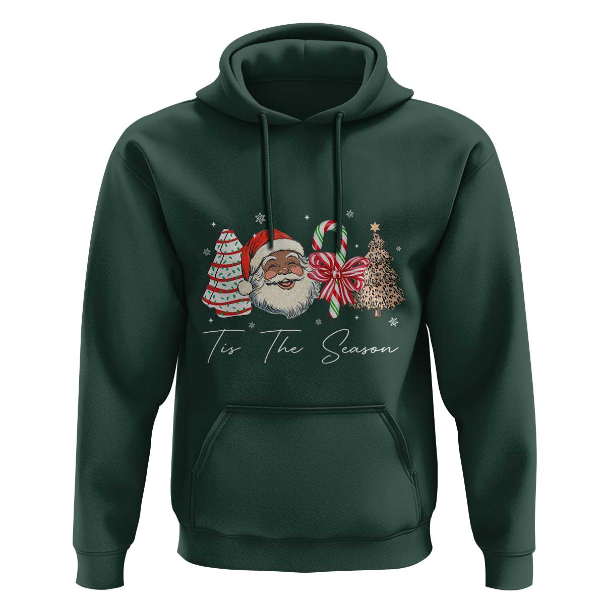 Funny Black Christmas Hoodie Tis The Season African American Santa - Wonder Print Shop