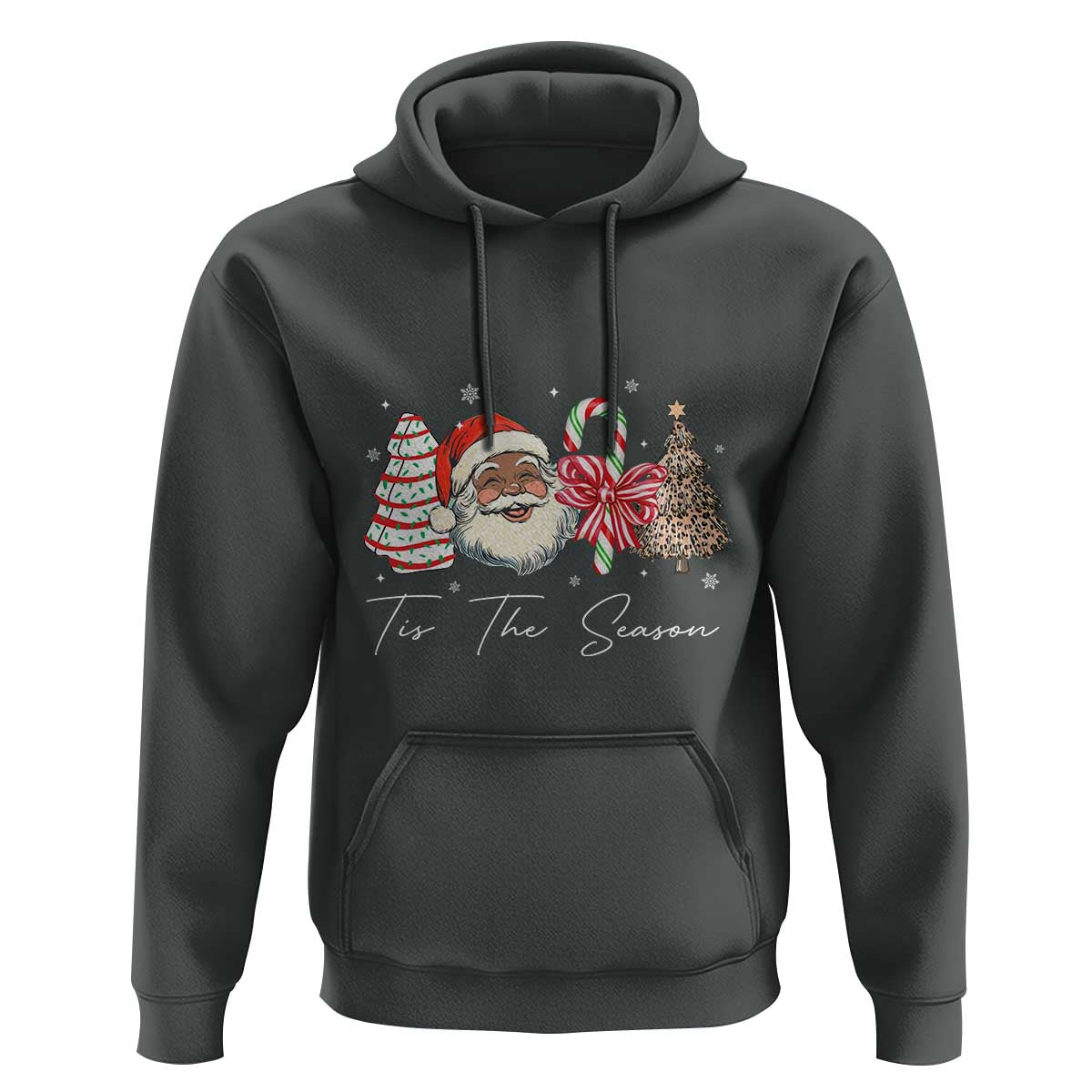 Funny Black Christmas Hoodie Tis The Season African American Santa - Wonder Print Shop