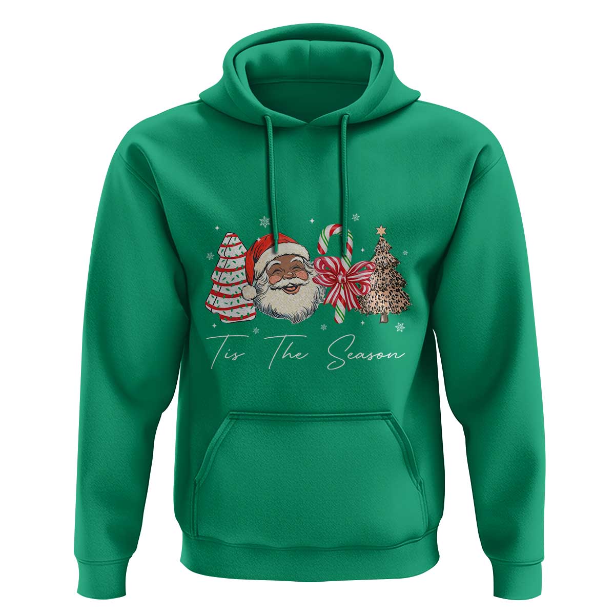 Funny Black Christmas Hoodie Tis The Season African American Santa - Wonder Print Shop