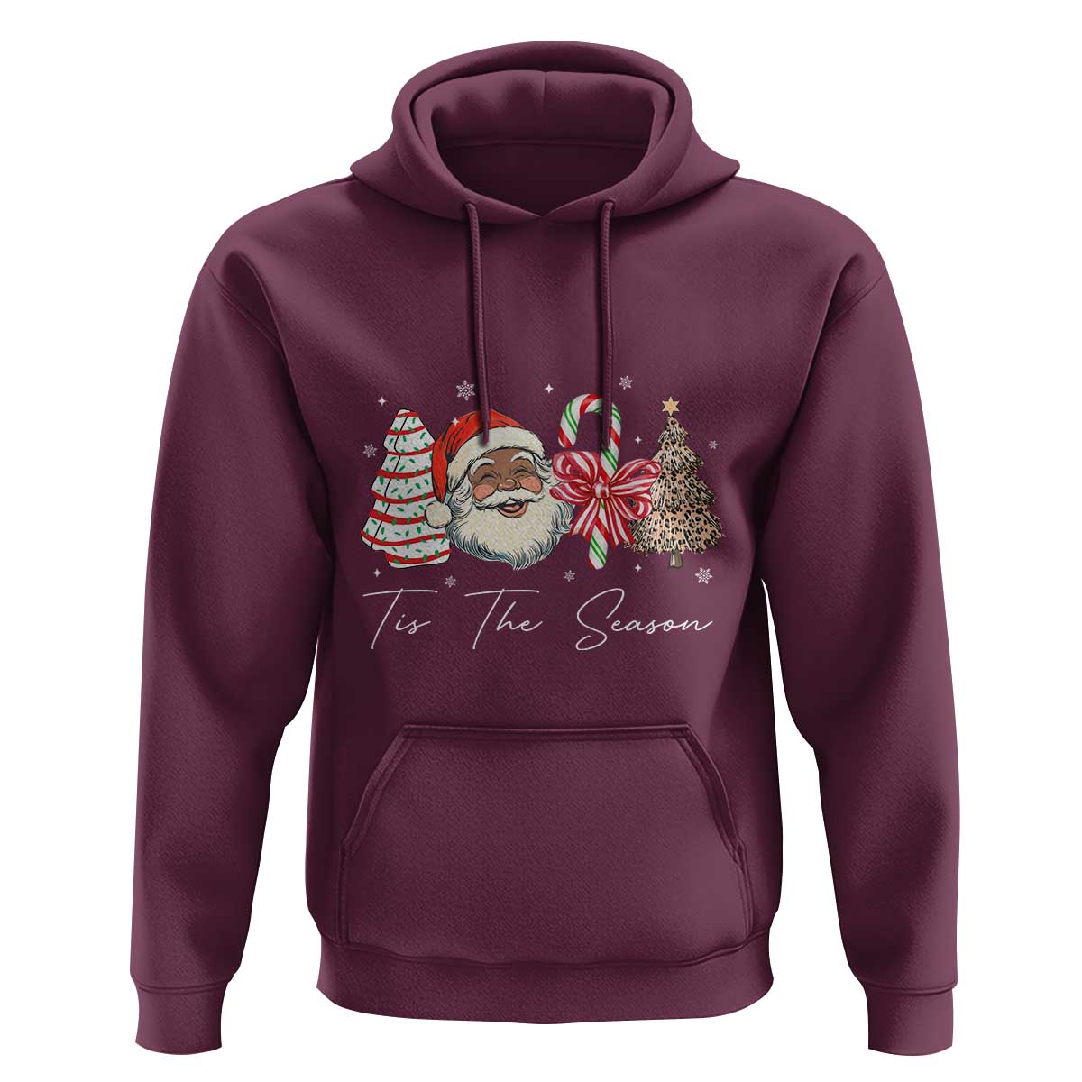 Funny Black Christmas Hoodie Tis The Season African American Santa - Wonder Print Shop