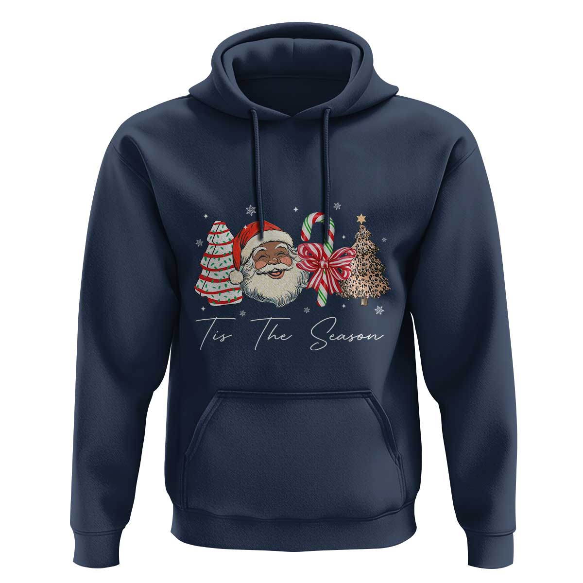 Funny Black Christmas Hoodie Tis The Season African American Santa - Wonder Print Shop