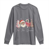 Funny Black Christmas Long Sleeve Shirt Tis The Season African American Santa - Wonder Print Shop