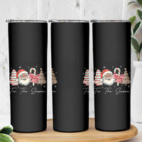 Funny Black Christmas Skinny Tumbler Tis The Season African American Santa - Wonder Print Shop