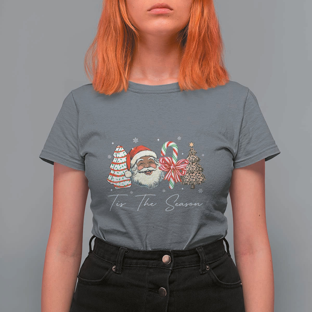 Funny Black Christmas T Shirt For Women Tis The Season African American Santa - Wonder Print Shop
