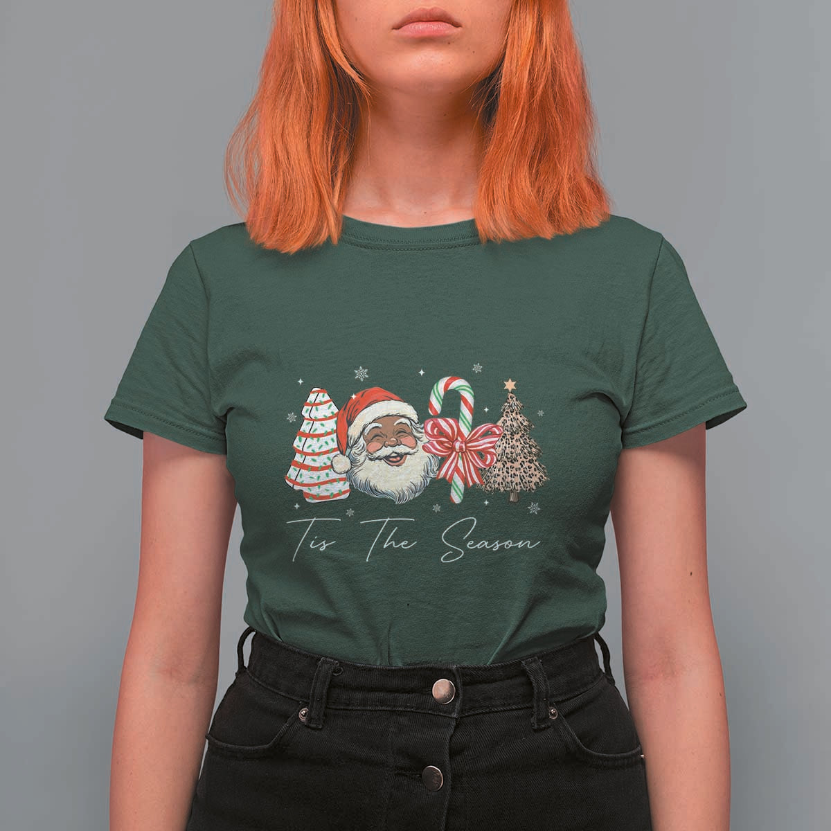 Funny Black Christmas T Shirt For Women Tis The Season African American Santa - Wonder Print Shop