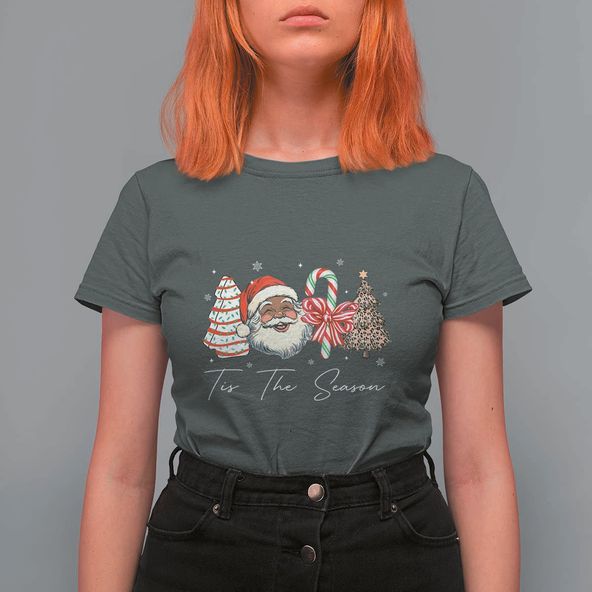Funny Black Christmas T Shirt For Women Tis The Season African American Santa - Wonder Print Shop