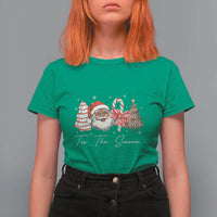 Funny Black Christmas T Shirt For Women Tis The Season African American Santa - Wonder Print Shop