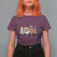 Funny Black Christmas T Shirt For Women Tis The Season African American Santa - Wonder Print Shop