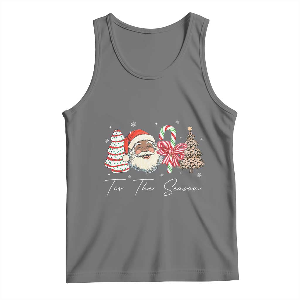 Funny Black Christmas Tank Top Tis The Season African American Santa - Wonder Print Shop