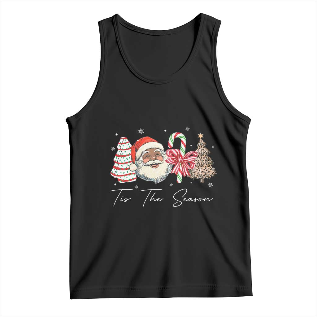 Funny Black Christmas Tank Top Tis The Season African American Santa - Wonder Print Shop