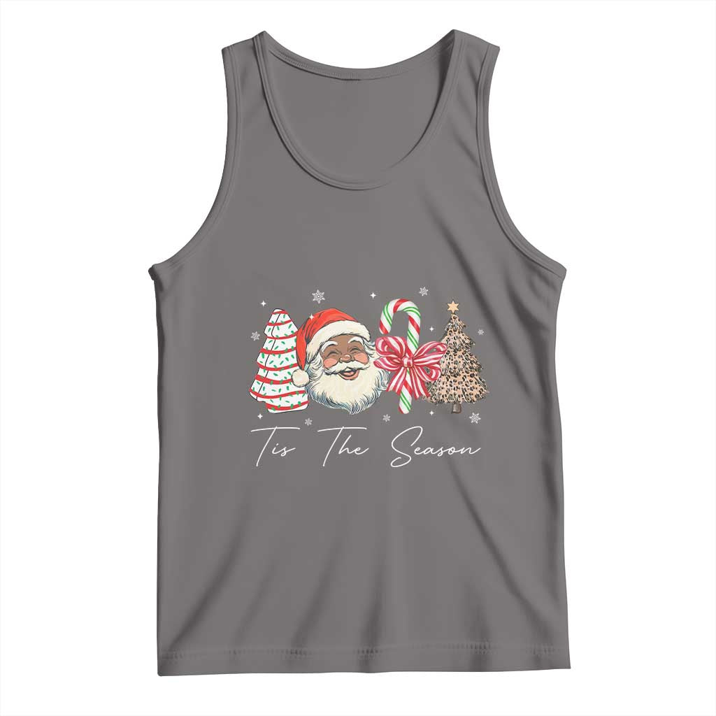 Funny Black Christmas Tank Top Tis The Season African American Santa - Wonder Print Shop