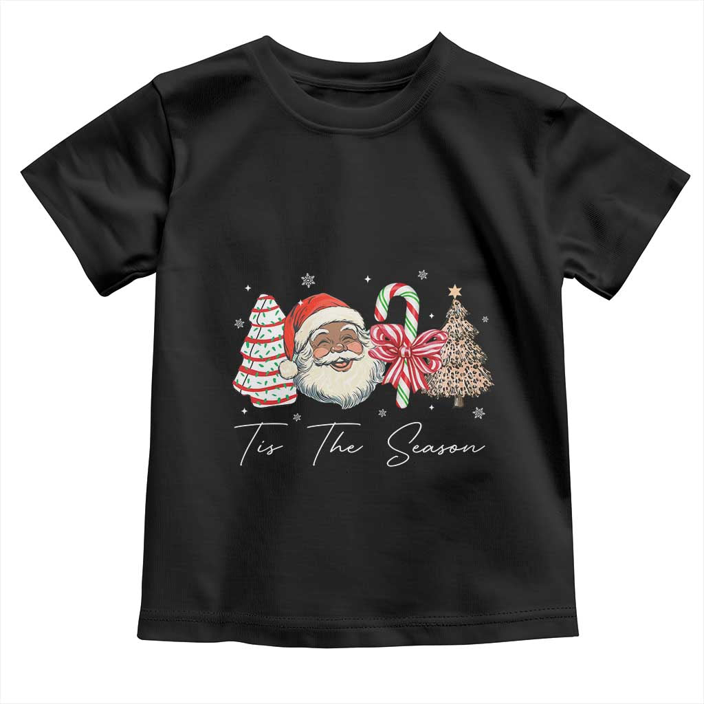 Funny Black Christmas Toddler T Shirt Tis The Season African American Santa - Wonder Print Shop
