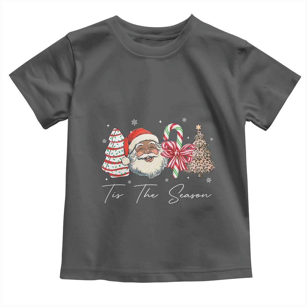 Funny Black Christmas Toddler T Shirt Tis The Season African American Santa - Wonder Print Shop