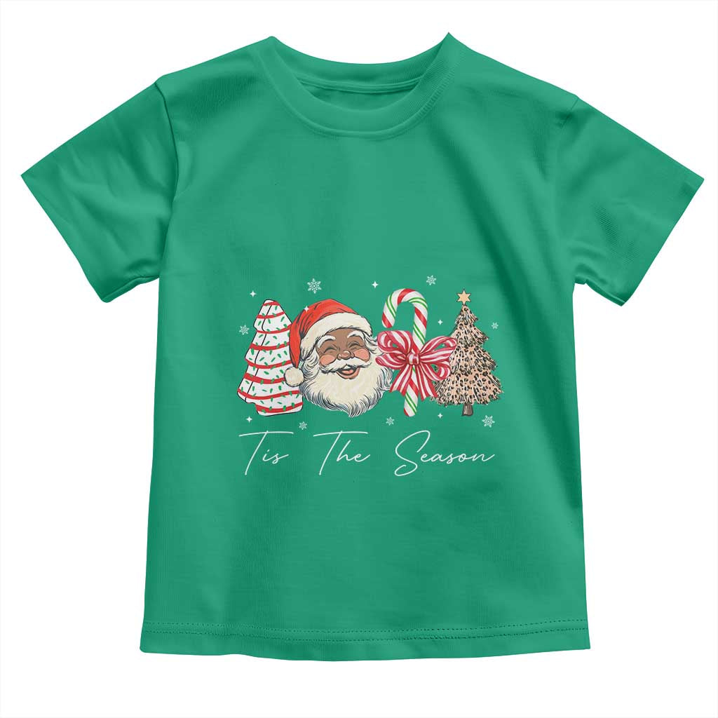 Funny Black Christmas Toddler T Shirt Tis The Season African American Santa - Wonder Print Shop