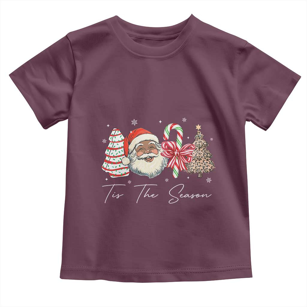 Funny Black Christmas Toddler T Shirt Tis The Season African American Santa - Wonder Print Shop