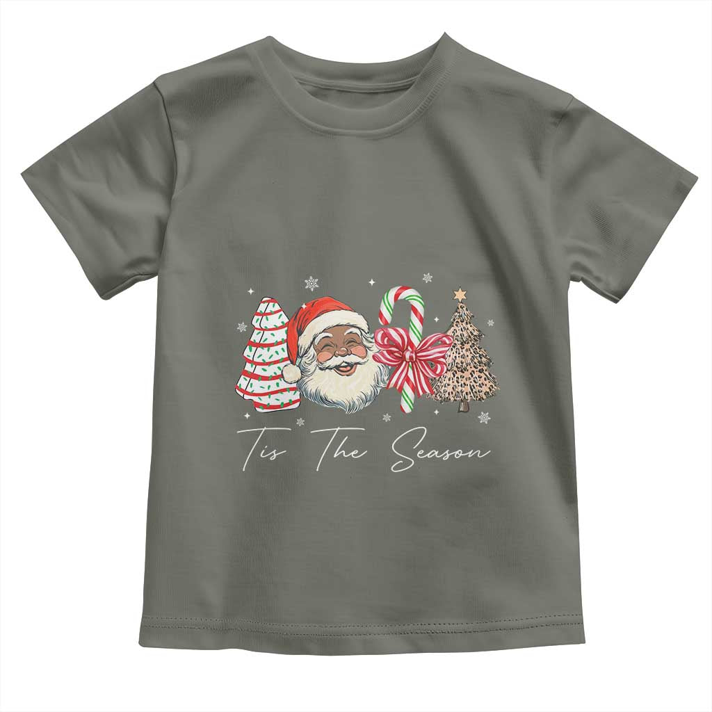 Funny Black Christmas Toddler T Shirt Tis The Season African American Santa - Wonder Print Shop