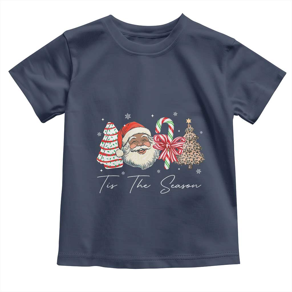 Funny Black Christmas Toddler T Shirt Tis The Season African American Santa - Wonder Print Shop