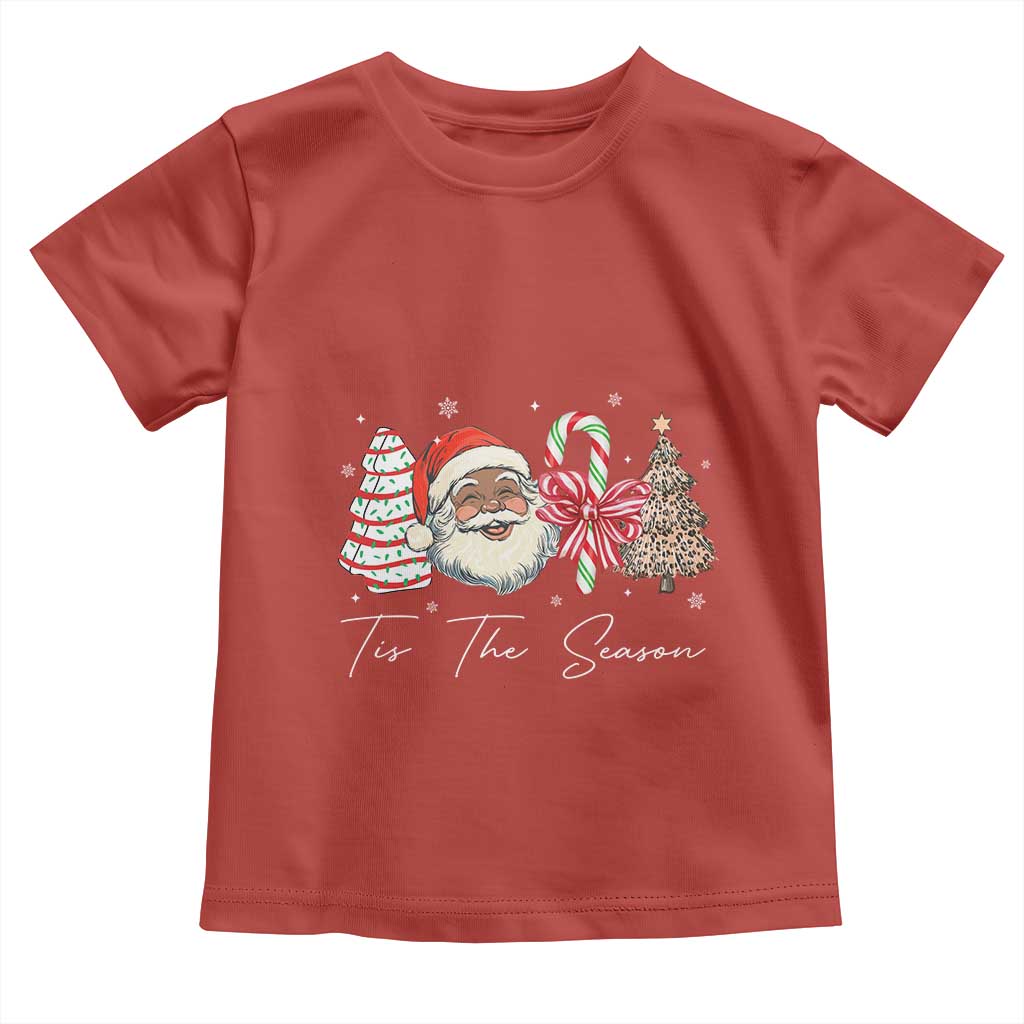 Funny Black Christmas Toddler T Shirt Tis The Season African American Santa - Wonder Print Shop