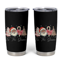 Funny Black Christmas Tumbler Cup Tis The Season African American Santa - Wonder Print Shop