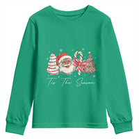Funny Black Christmas Youth Sweatshirt Tis The Season African American Santa - Wonder Print Shop