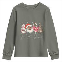 Funny Black Christmas Youth Sweatshirt Tis The Season African American Santa - Wonder Print Shop