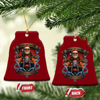 Funny Christmas Motorcycle Santa Ceramic Ornament Sons Of Santa North Pole Xmas Biker - Wonder Print Shop