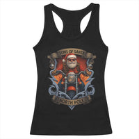 Funny Christmas Motorcycle Santa Racerback Tank Top Sons Of Santa North Pole Xmas Biker - Wonder Print Shop