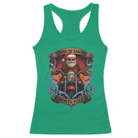 Funny Christmas Motorcycle Santa Racerback Tank Top Sons Of Santa North Pole Xmas Biker - Wonder Print Shop