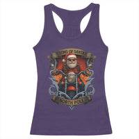 Funny Christmas Motorcycle Santa Racerback Tank Top Sons Of Santa North Pole Xmas Biker - Wonder Print Shop