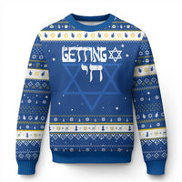 Funny Hebrew Hanukkah Ugly Sweater Getting Chai Jewish Vintage David Star - Wonder Print Shop
