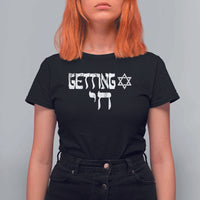 Funny Hebrew T Shirt For Women Getting Chai Jewish Vintage David Star - Wonder Print Shop