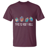 Funny Hanukkah T Shirt This Is How I Roll Dreidel Chanukah Jew - Wonder Print Shop
