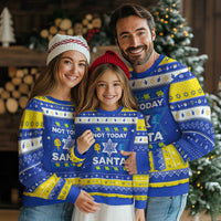 Funny Jewish Hanukkah Ugly Sweater Not Today Santa Hebrew David Star - Wonder Print Shop
