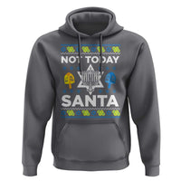 Funny Jewish Hanukkah Hoodie Not Today Santa Hebrew David Star