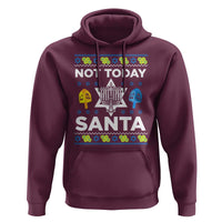Funny Jewish Hanukkah Hoodie Not Today Santa Hebrew David Star