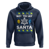 Funny Jewish Hanukkah Hoodie Not Today Santa Hebrew David Star