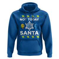 Funny Jewish Hanukkah Hoodie Not Today Santa Hebrew David Star