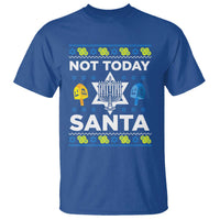 Funny Jewish Hanukkah T Shirt Not Today Santa Hebrew David Star - Wonder Print Shop