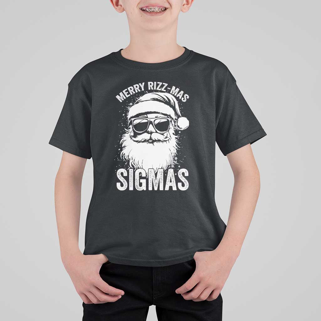 Funny Christmas Santa T Shirt For Kid Merry Rizzmas Sigmas Charisma Rizz Santa Claus - Wonder Print Shop