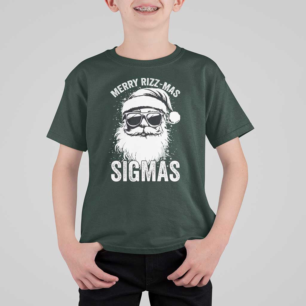 Funny Christmas Santa T Shirt For Kid Merry Rizzmas Sigmas Charisma Rizz Santa Claus - Wonder Print Shop