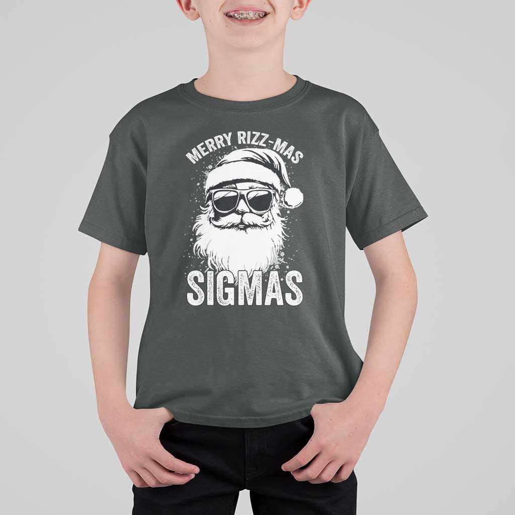 Funny Christmas Santa T Shirt For Kid Merry Rizzmas Sigmas Charisma Rizz Santa Claus - Wonder Print Shop