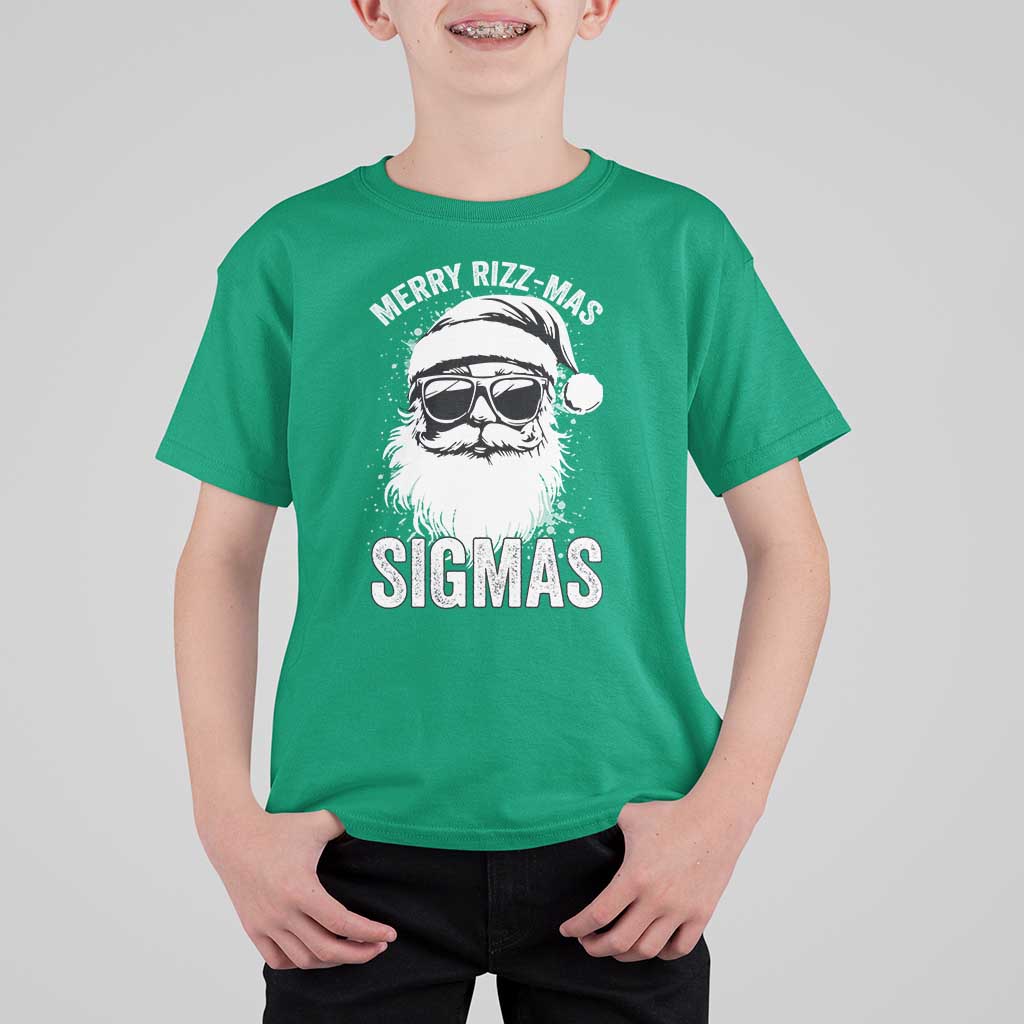 Funny Christmas Santa T Shirt For Kid Merry Rizzmas Sigmas Charisma Rizz Santa Claus - Wonder Print Shop