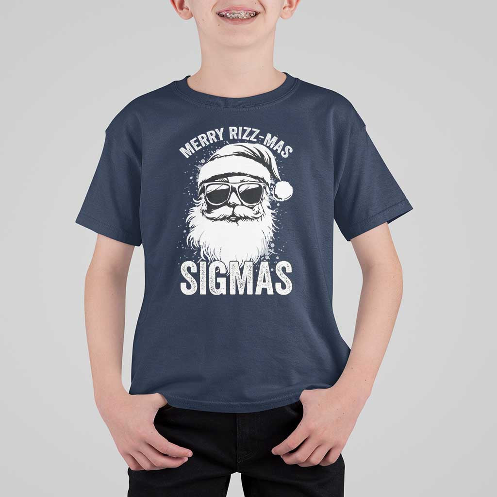 Funny Christmas Santa T Shirt For Kid Merry Rizzmas Sigmas Charisma Rizz Santa Claus - Wonder Print Shop