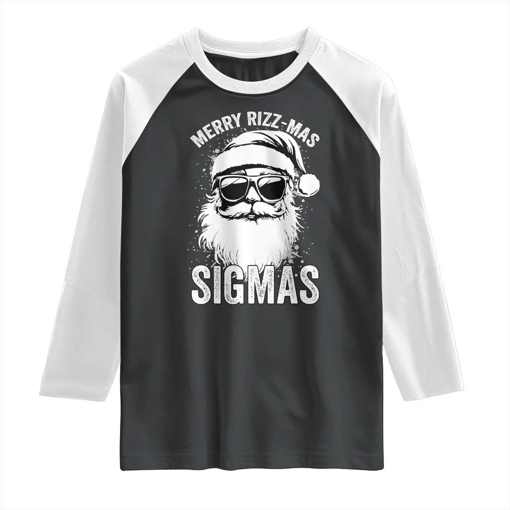 Funny Christmas Santa Raglan Shirt Merry Rizzmas Sigmas Charisma Rizz Santa Claus - Wonder Print Shop