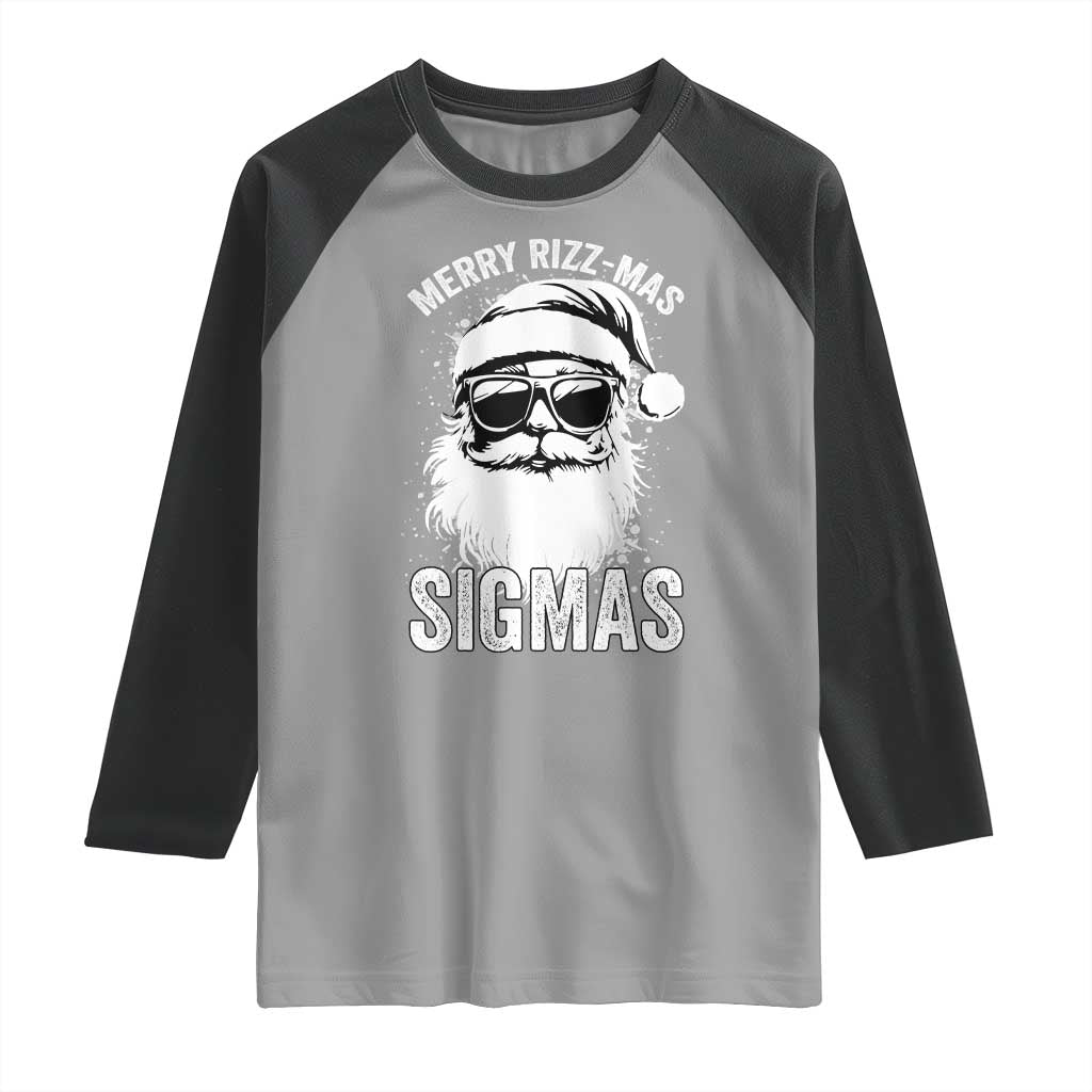 Funny Christmas Santa Raglan Shirt Merry Rizzmas Sigmas Charisma Rizz Santa Claus - Wonder Print Shop