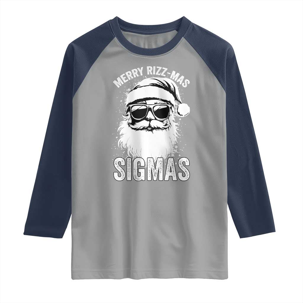 Funny Christmas Santa Raglan Shirt Merry Rizzmas Sigmas Charisma Rizz Santa Claus - Wonder Print Shop