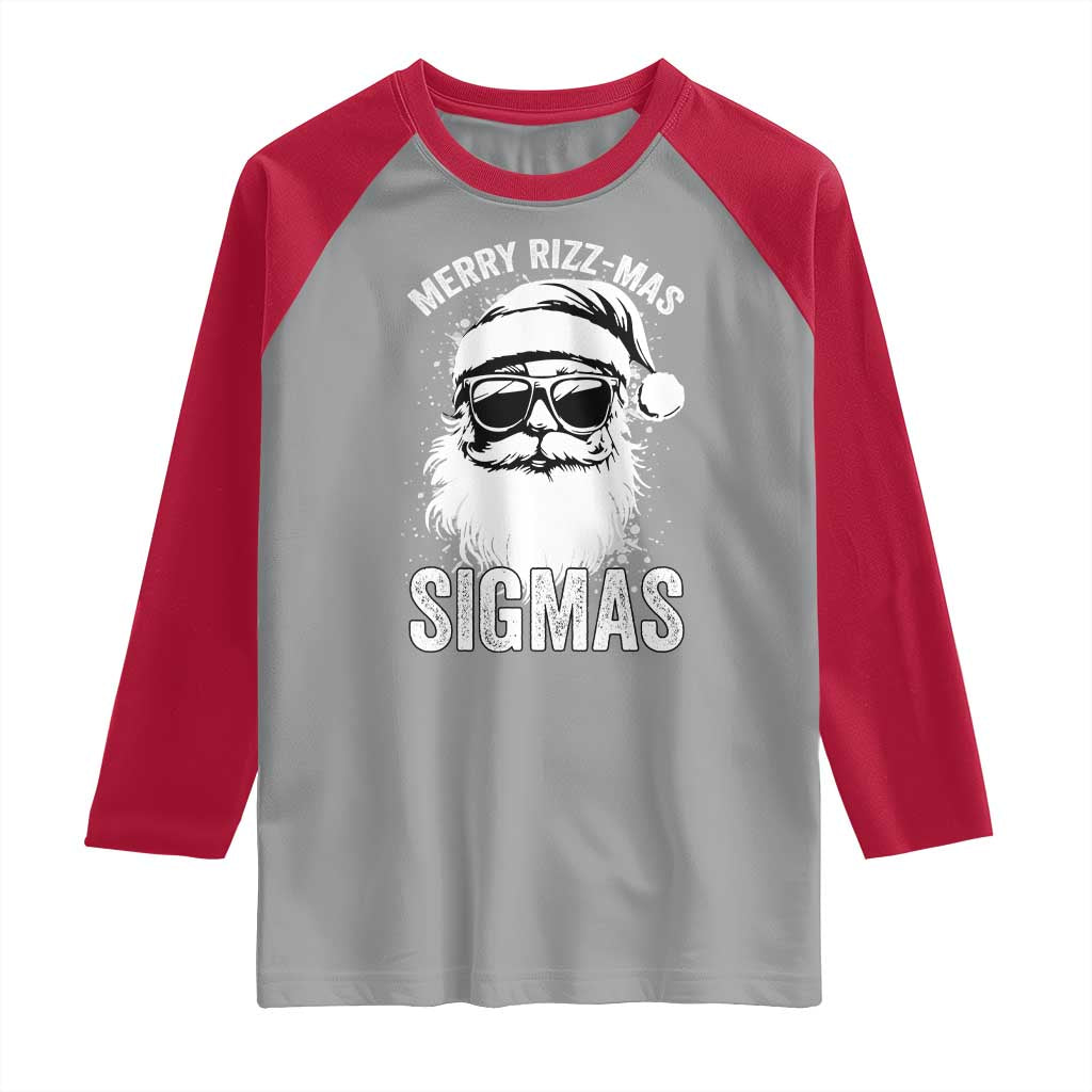 Funny Christmas Santa Raglan Shirt Merry Rizzmas Sigmas Charisma Rizz Santa Claus - Wonder Print Shop